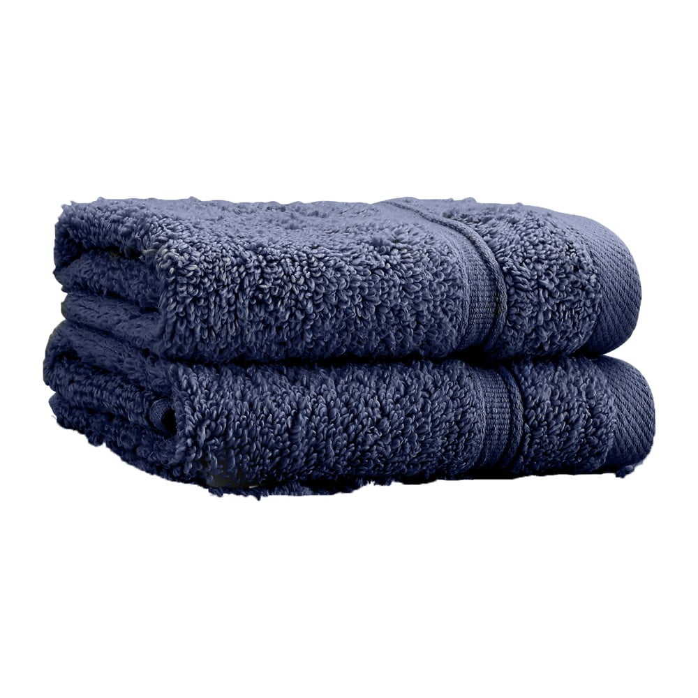 Sötétkék frottír pamut törölköző szett 2 db-os 30x30 cm Zero Twist – Catherine Lansfield