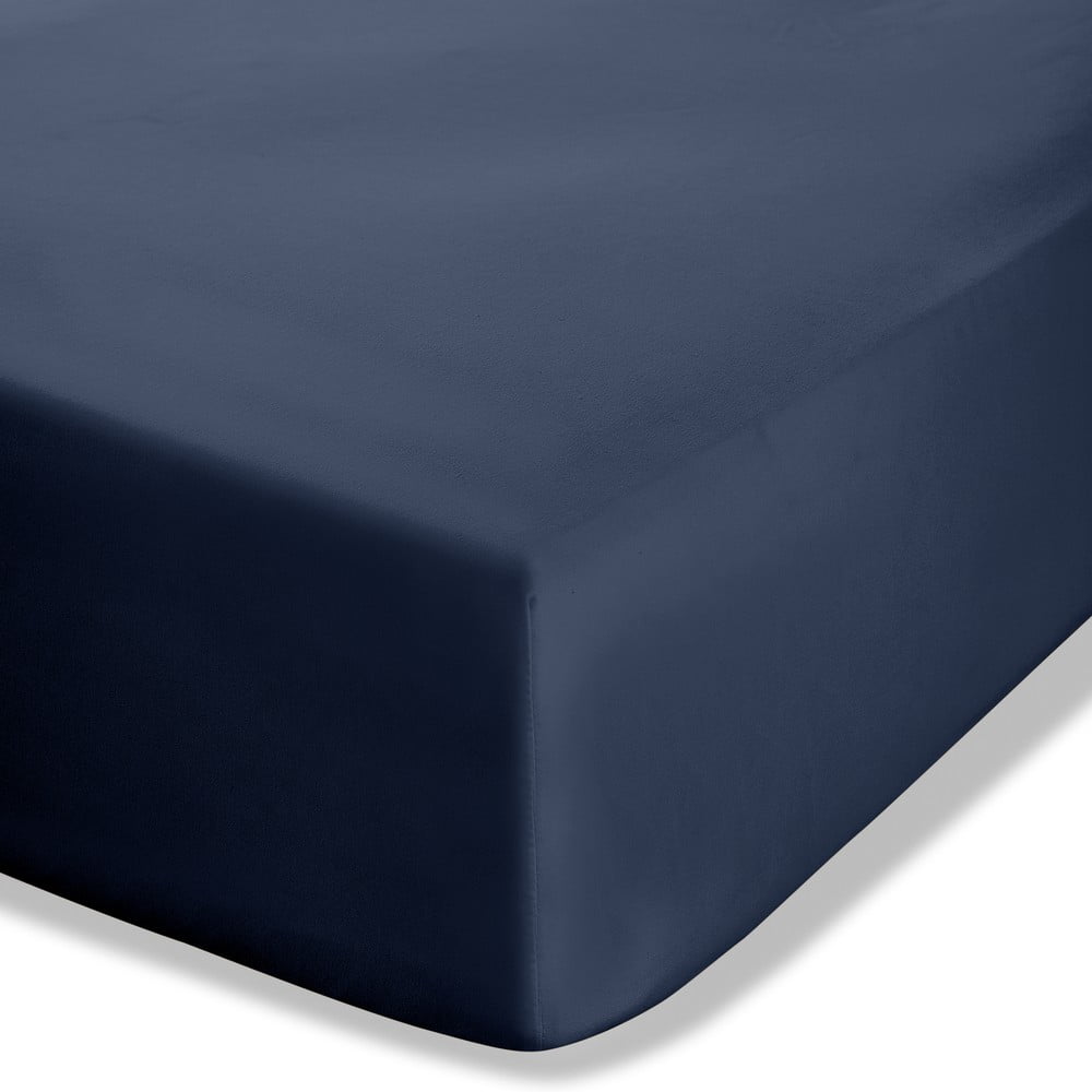 Sötétkék gumis perkál lepedő 150x200 cm Easy Iron Percale – Catherine Lansfield