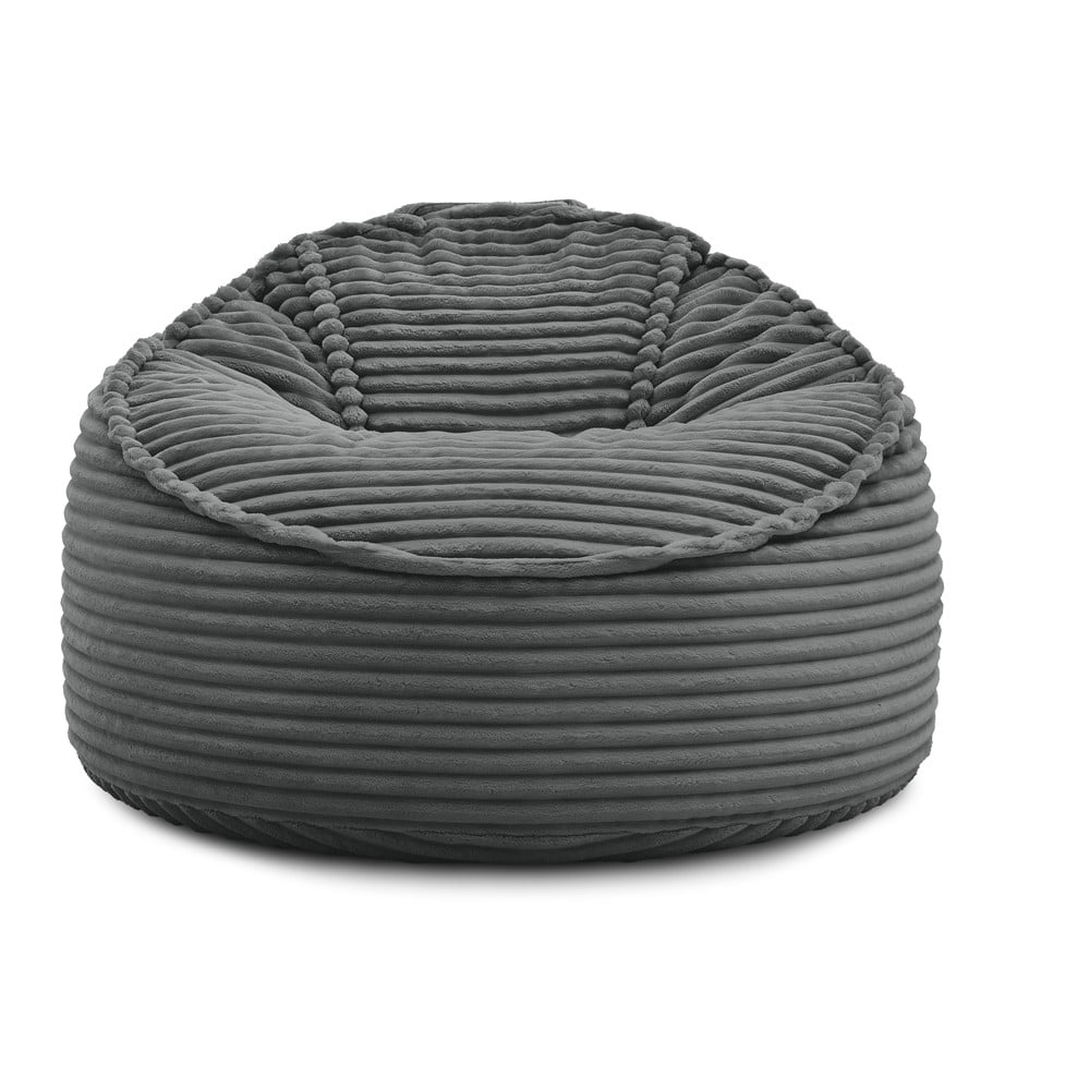 Sötétszürke kordbársony babzsákfotel Socrate – Bobochic Paris