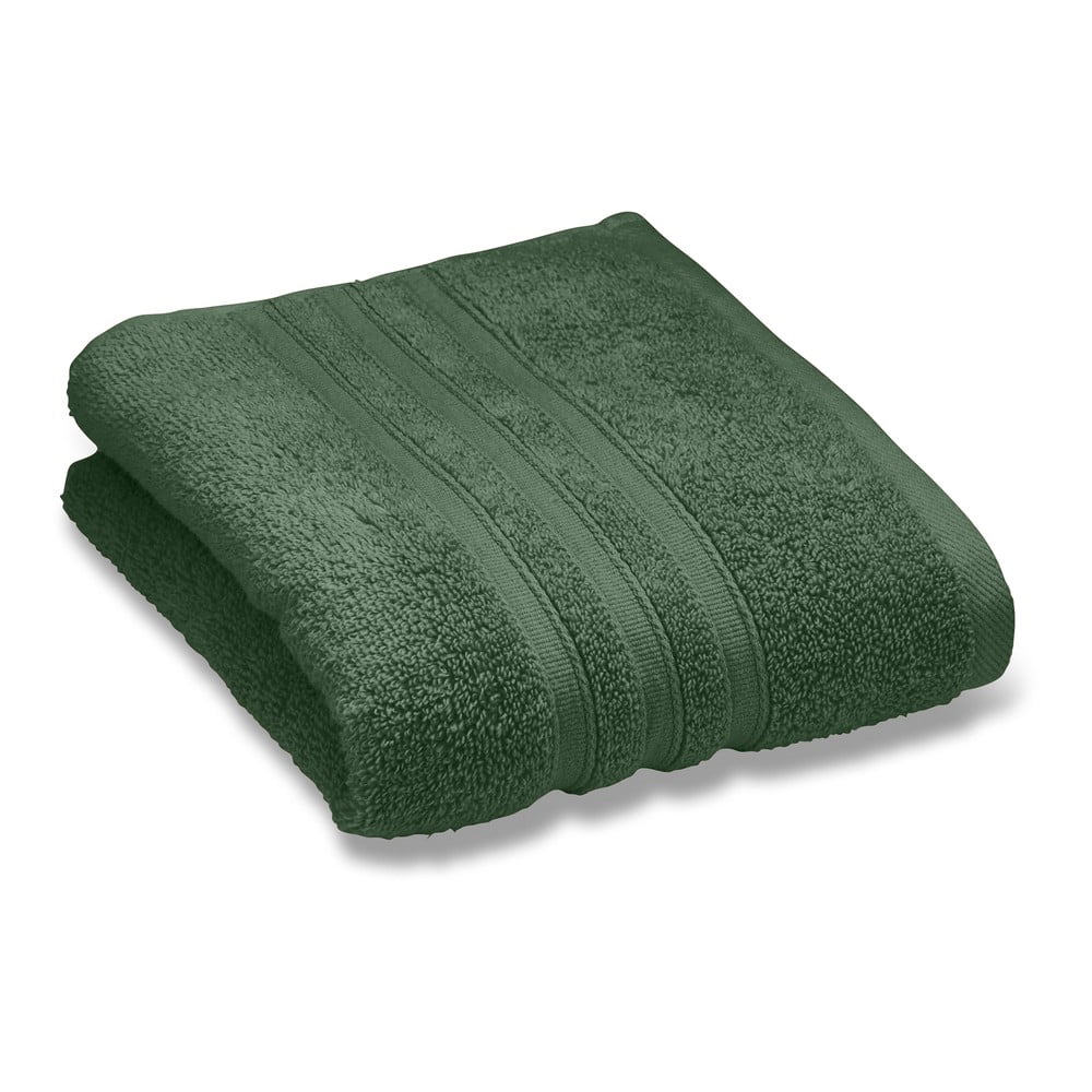 Sötétzöld frottír pamut fürdőlepedő 90x140 cm Zero Twist – Catherine Lansfield