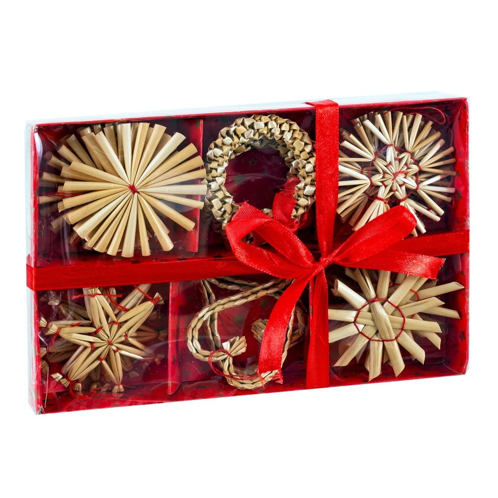 Szalma karácsonyfadísz készlet 20 db-os ø 6 cm – Casa Selección