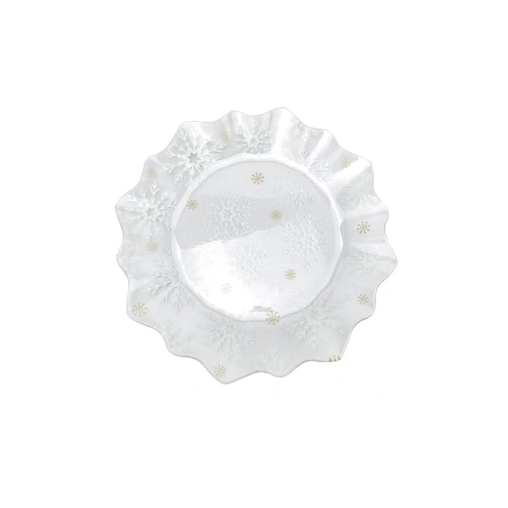 Szervírozó üveg tányér karácsonyi mintával ø 19
