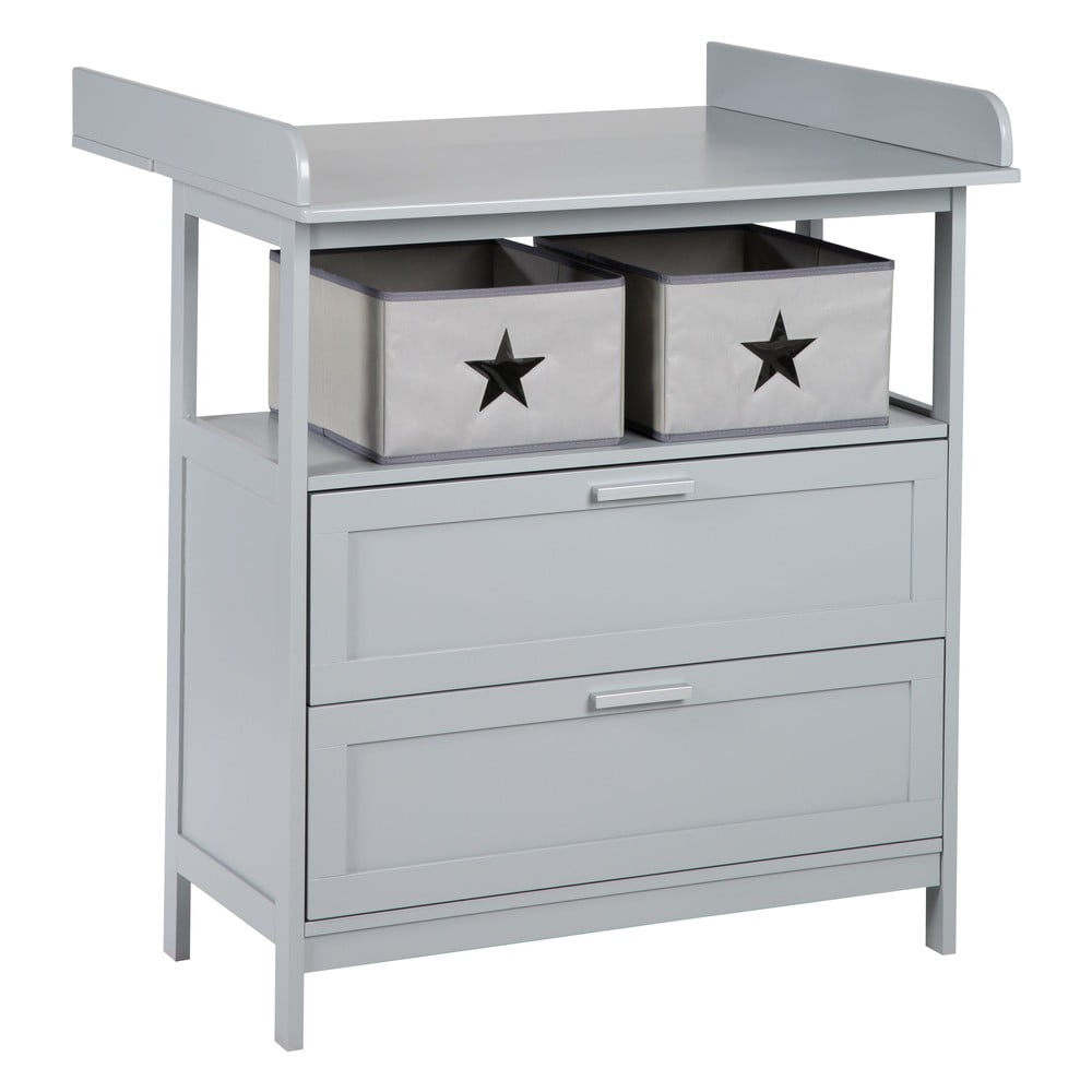 Szürke gyerek komód pelenkázó feltéttel 87x100x75 cm Hamburg – Roba