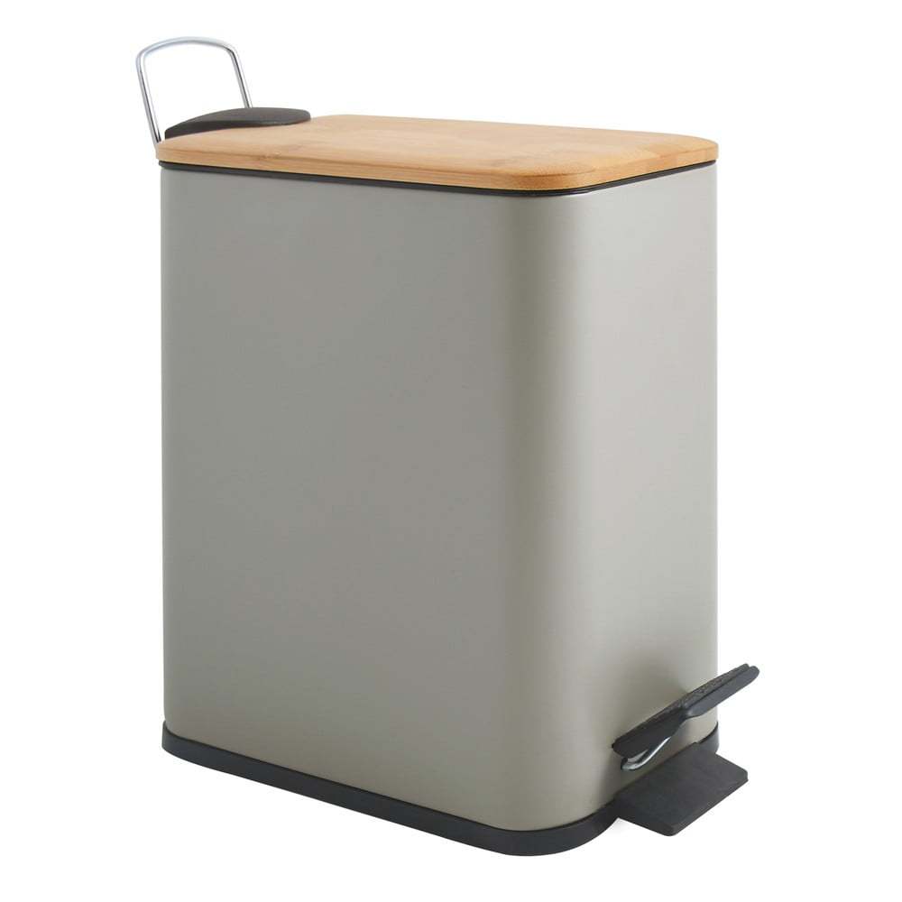 Szürkésbarna acél pedálos szemetes 5 l   Erik – Spirella