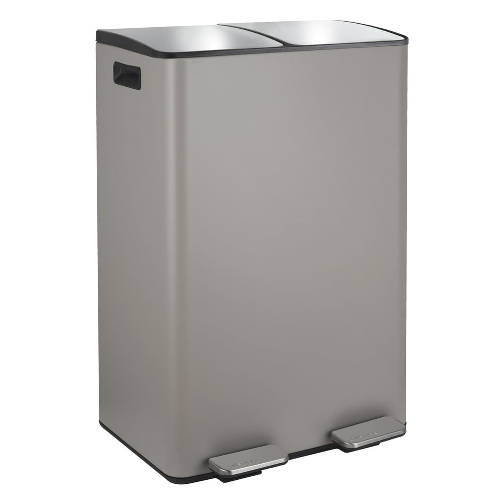 Szürkésbarna acél szelektív pedálos szemetes 2x30 l   Aliya – Spirella