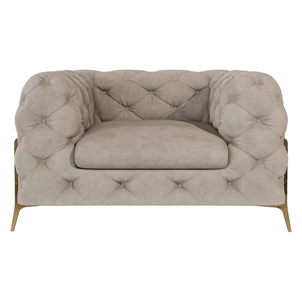 Szürkésbézs bársony fotel Chelsea Bis – Ropez