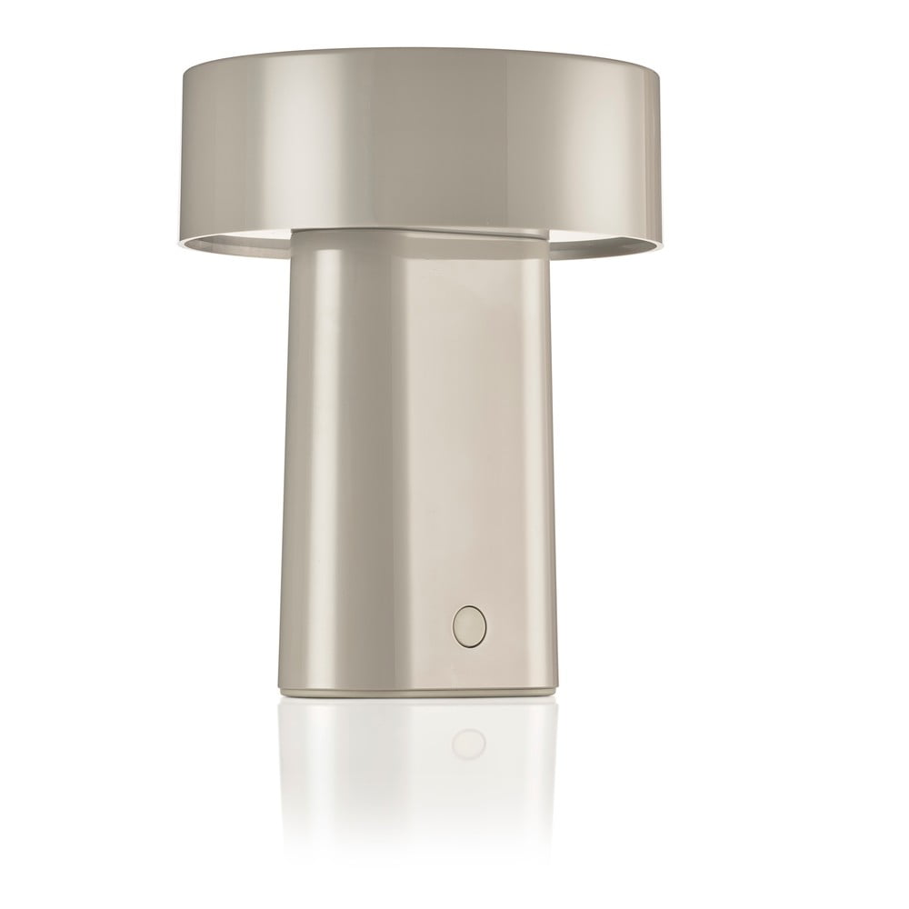 Szürkésbézs műanyag LED asztali lámpa (magasság 18 cm) Oblong – Zone