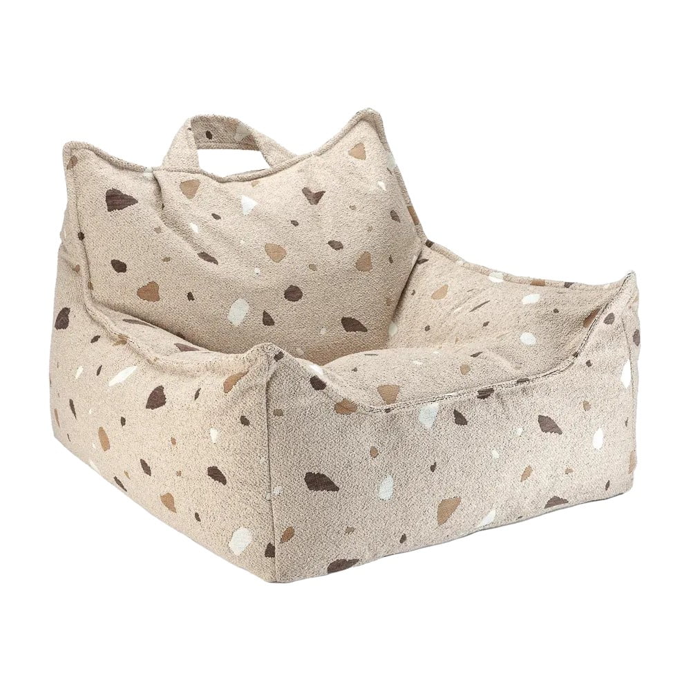 Világosbarna buklé-zsenília gyerek babzsákfotel Terrazzo Chair – Wigiwama
