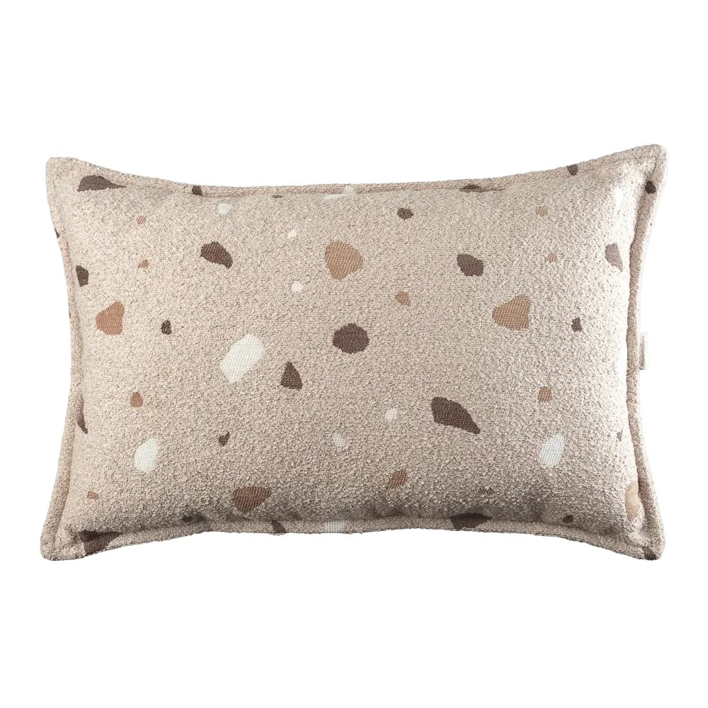 Világosbarna buklé-zsenília párna gyerek kanapéhoz Terrazzo Bolster – Wigiwama