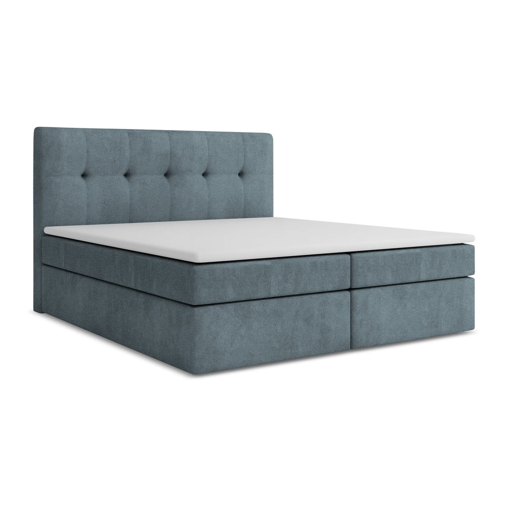 Világoskék ágyneműtartós boxspring ágy 140x200 cm Palta – Makamii