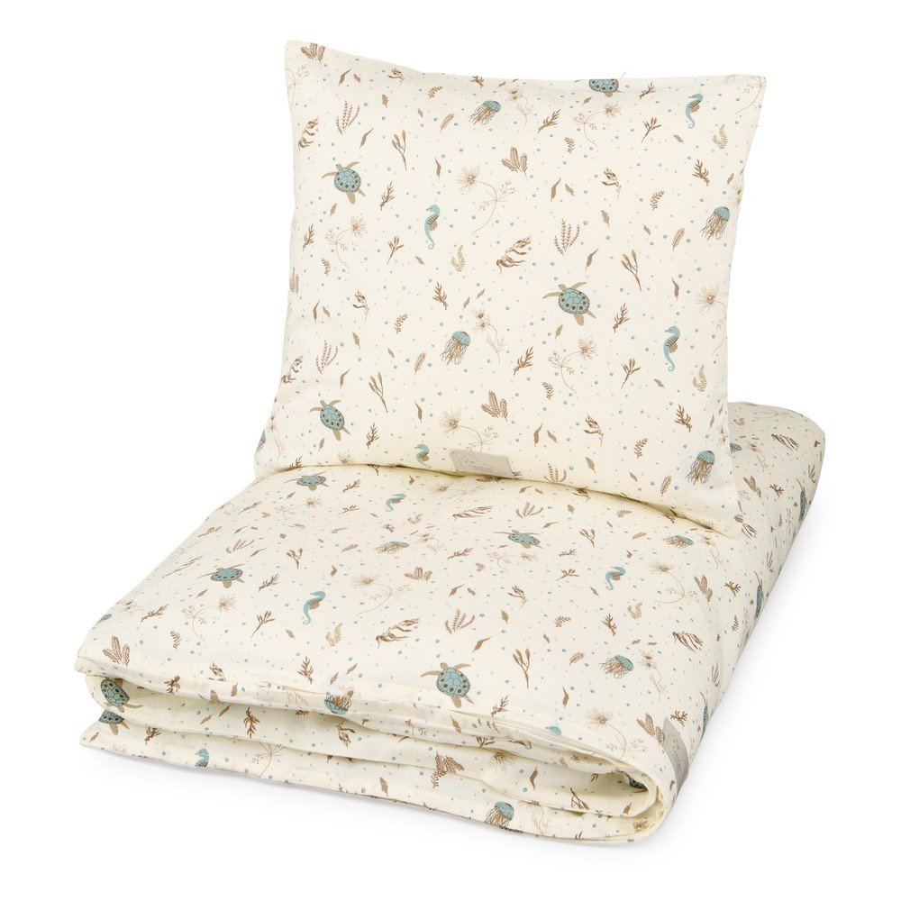 Világossárga bio pamut gyerek ágyneműhuzat babaágyhoz 70x100 cm Sea Garden – Cam Cam Copenhagen