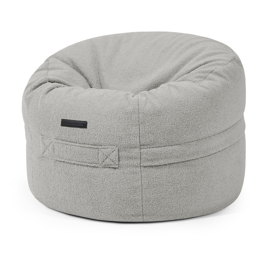 Világosszürke buklé gyerek babzsákfotel Roll 80 – SLOWDOWN