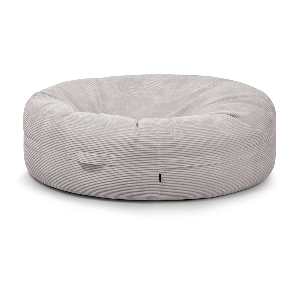 Világosszürke kordbársony babzsákfotel Roll 190 – SLOWDOWN