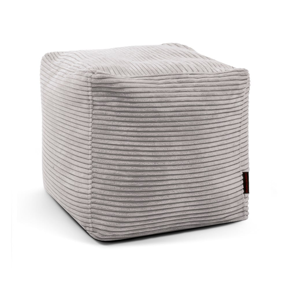 Világosszürke kordbársony babzsákfotel Up! MooG – SLOWDOWN