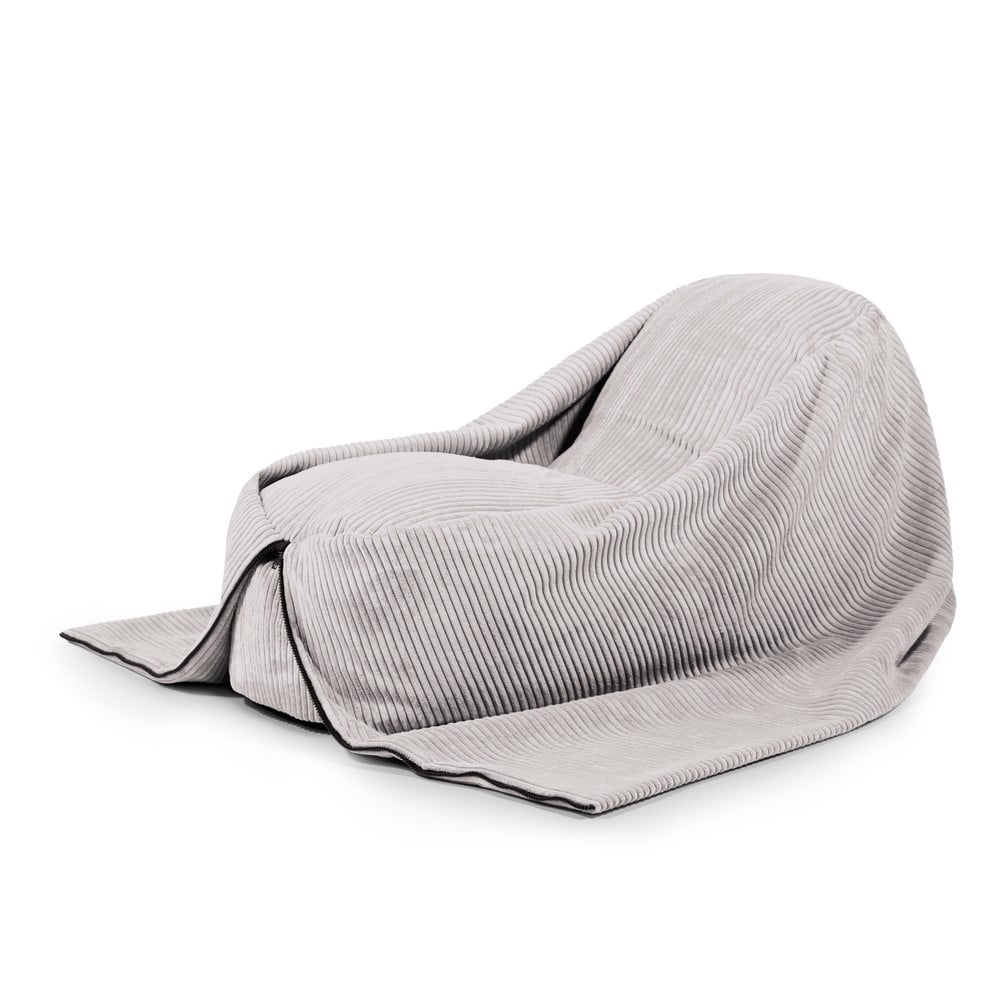 Világosszürke kordbársony gyerek babzsákfotel Cocoon 120 – SLOWDOWN