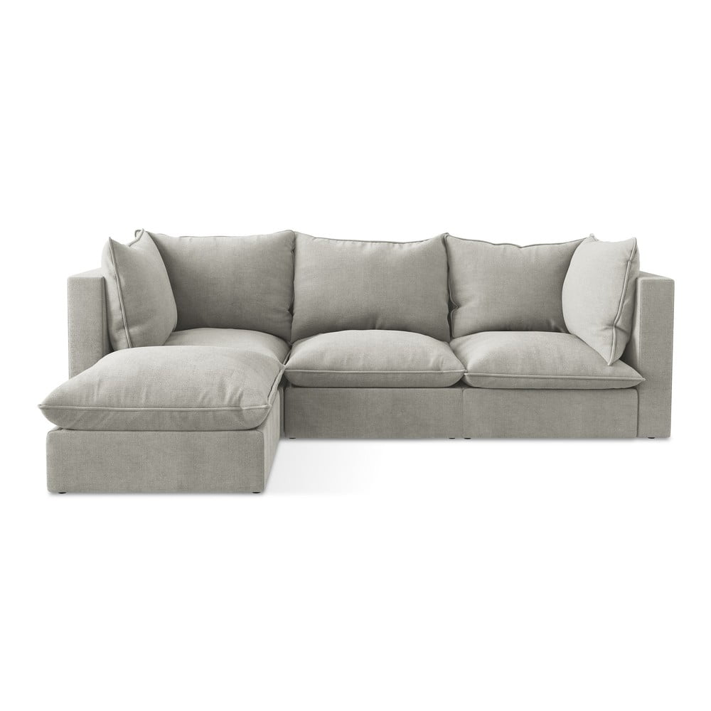 Világosszürke sarokkanapé (bal oldali-heverő résszel) Manao – Makamii