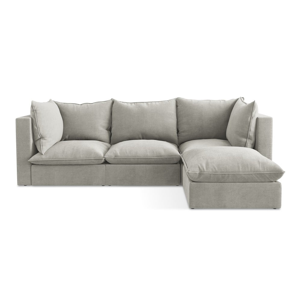 Világosszürke sarokkanapé (jobb oldali-heverő résszel) Manao – Makamii