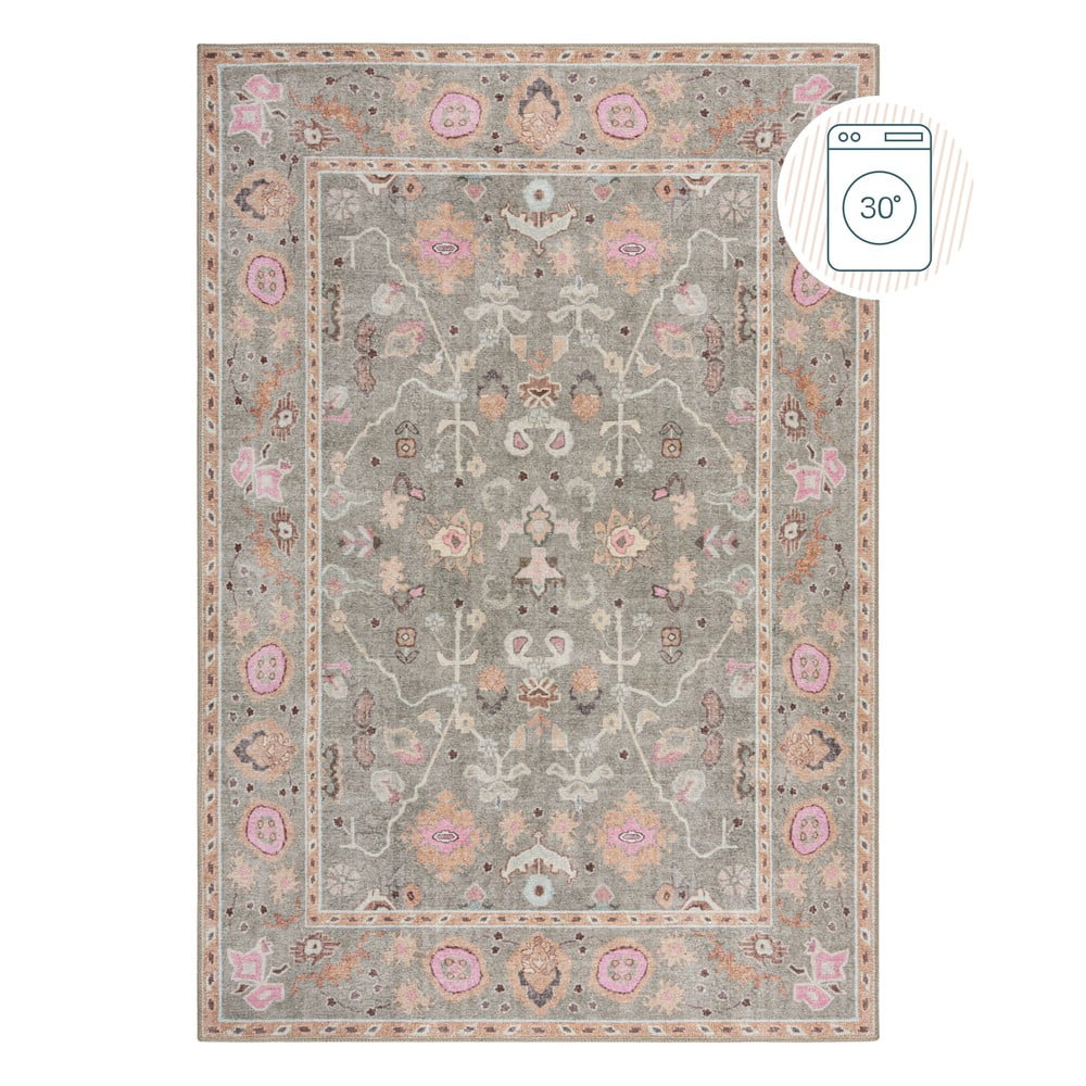 Világoszöld mosható szőnyeg 115x170 cm Una Floral – Flair Rugs