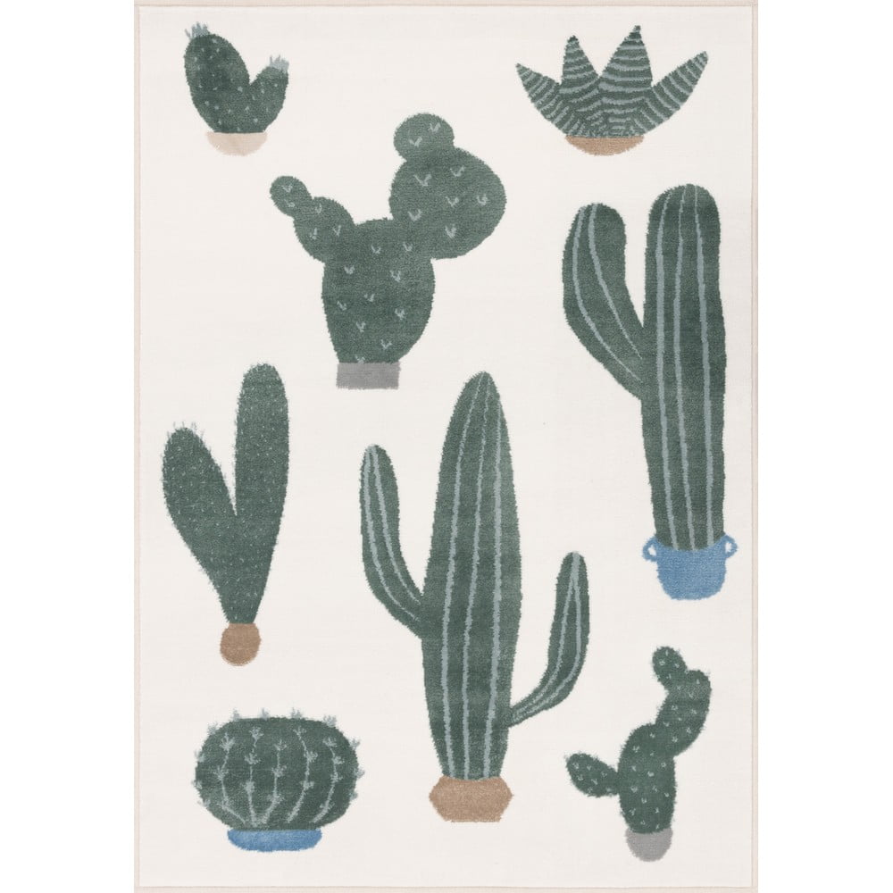 Zöld-elefántcsont színű gyerek szőnyeg 133x190 cm Cacto Malachite – FD