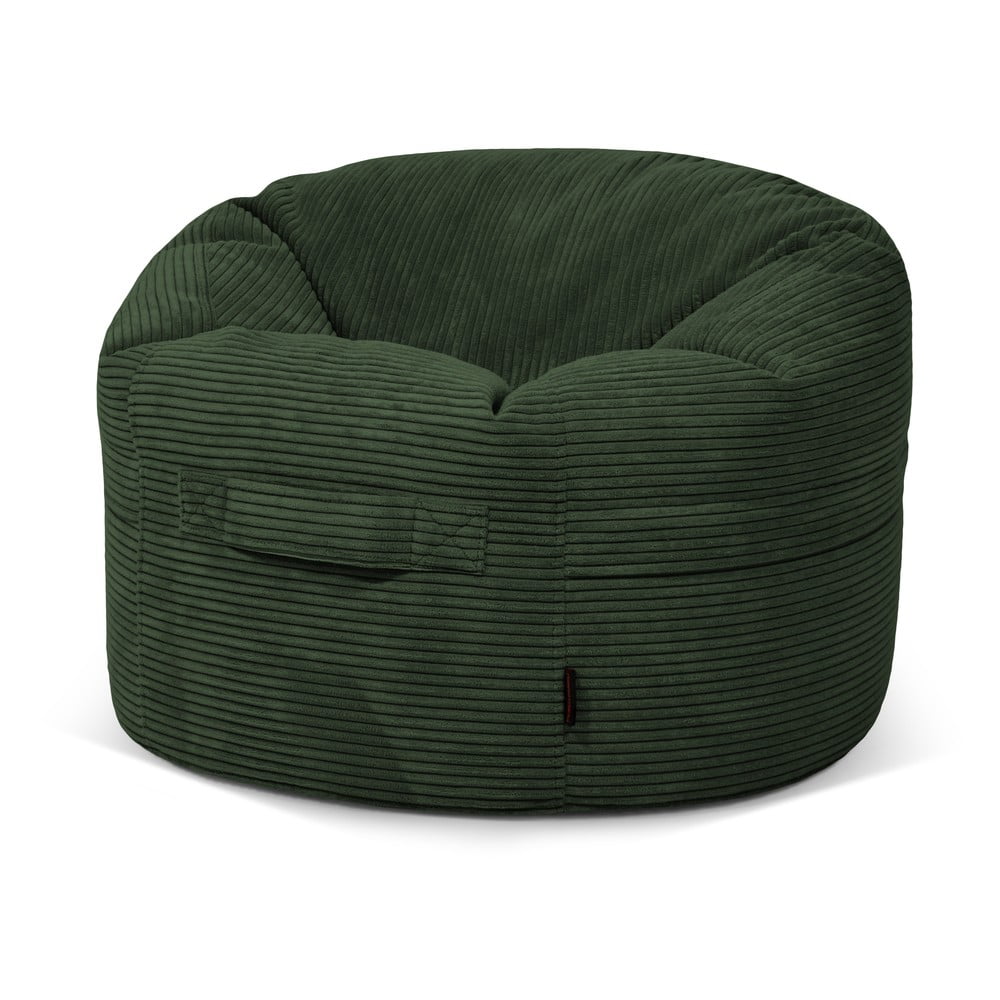 Zöld kordbársony gyerek babzsákfotel Roll 80 – SLOWDOWN