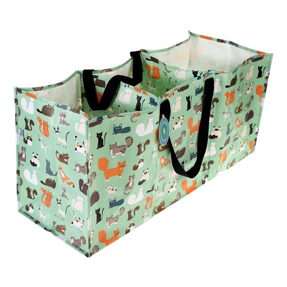 Zöld újrahasznosított műanyag szelektív táska 3x23 l Nine Lives – Rex London