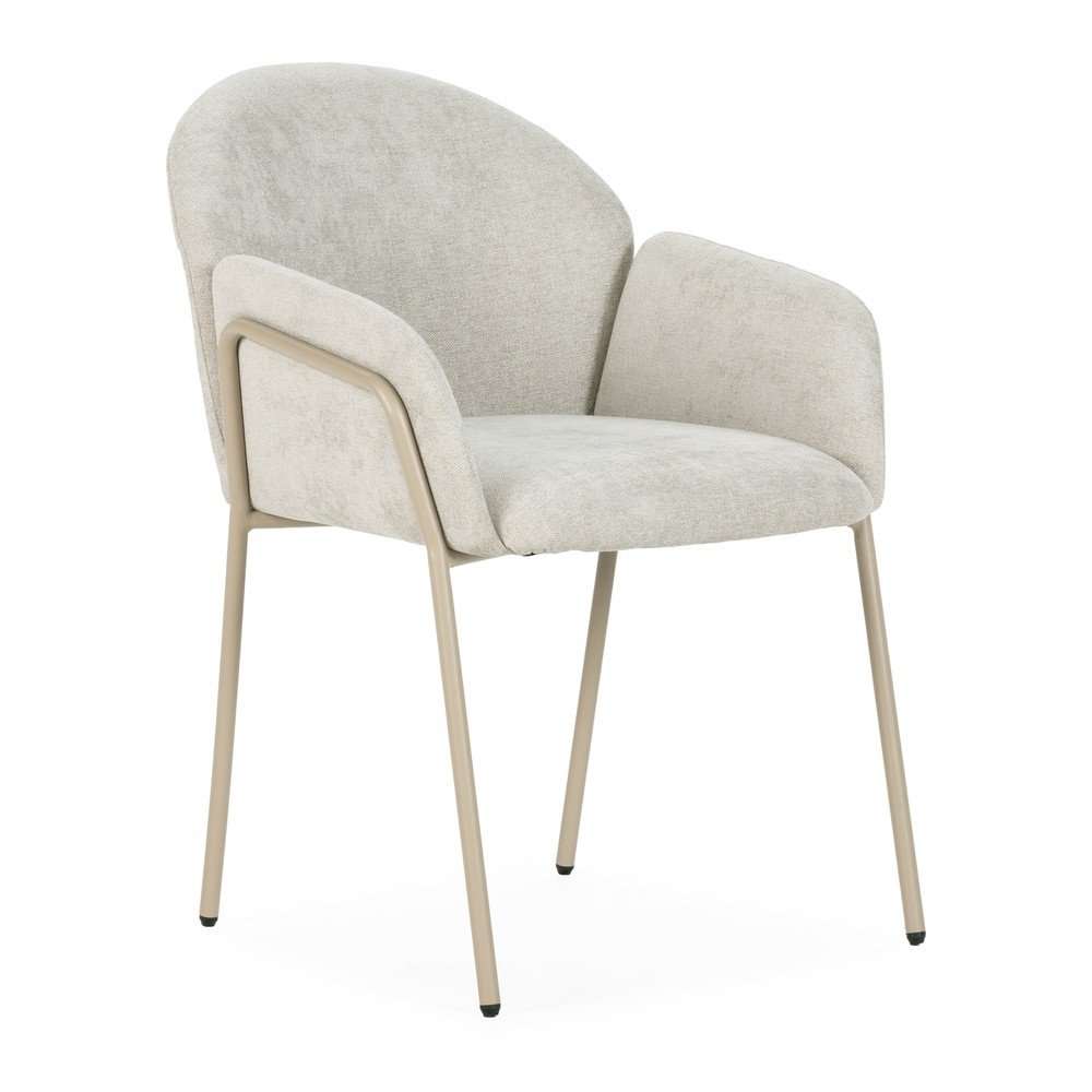 Bézs kárpitozott étkezőfotel szett 2 db-os Aslin – MOME