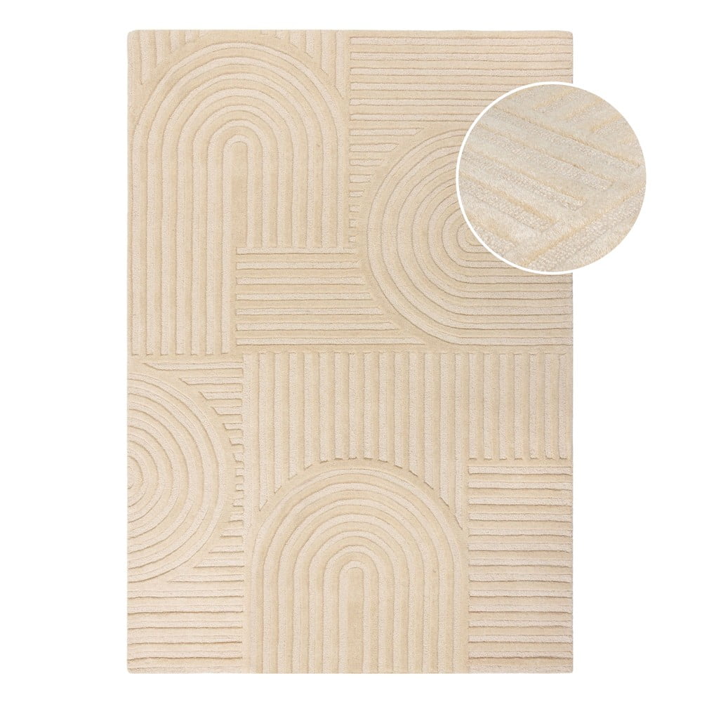 Bézs kézi szövésű gyapjú szőnyeg 240x340 cm Zen Garden – Flair Rugs