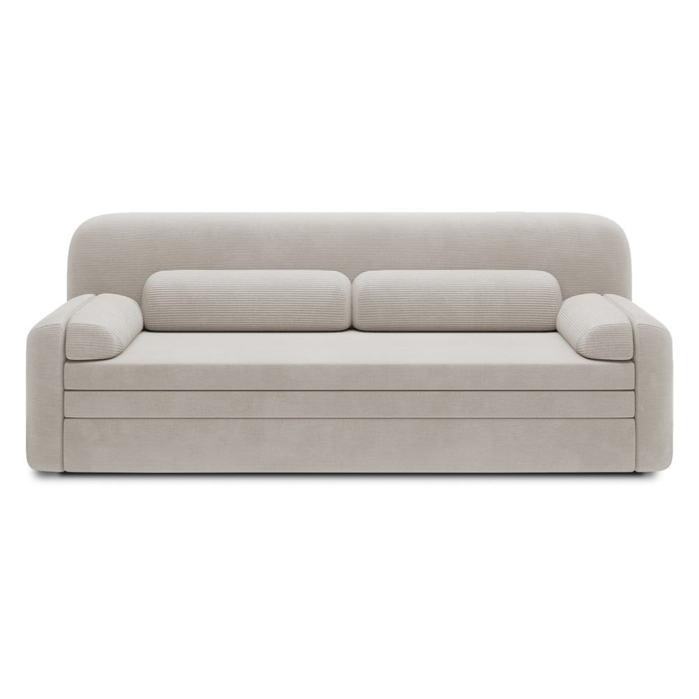 Bézs kordbársony kinyitható-tárolóhelyes kanapé 236 cm Elioss – ELTAP