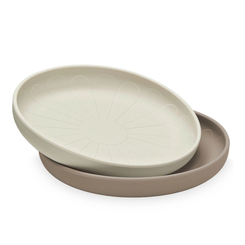 Bézs szilikon gyerek tányér készlet 2 db-os ø 18