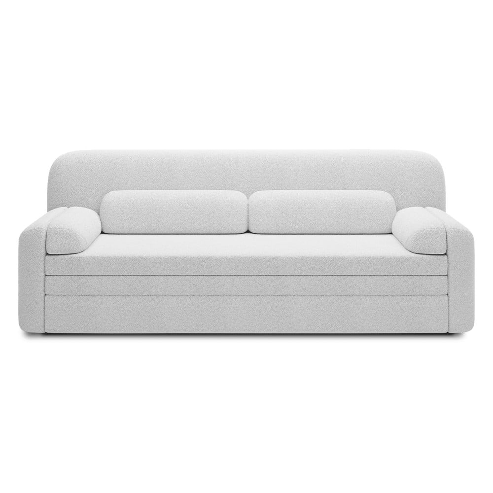 Fehér buklé kinyitható-tárolóhelyes kanapé 236 cm Elioss – ELTAP