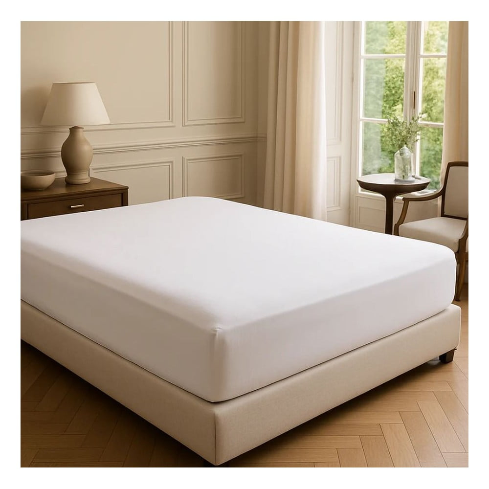 Fehér gumis renforcé pamut lepedő 200x140 cm Ranforce – Mila Home Luxury