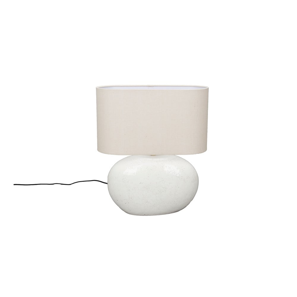 Krémszínű asztali lámpa textil búrával (magasság 50 cm) Hailey – Dutchbone