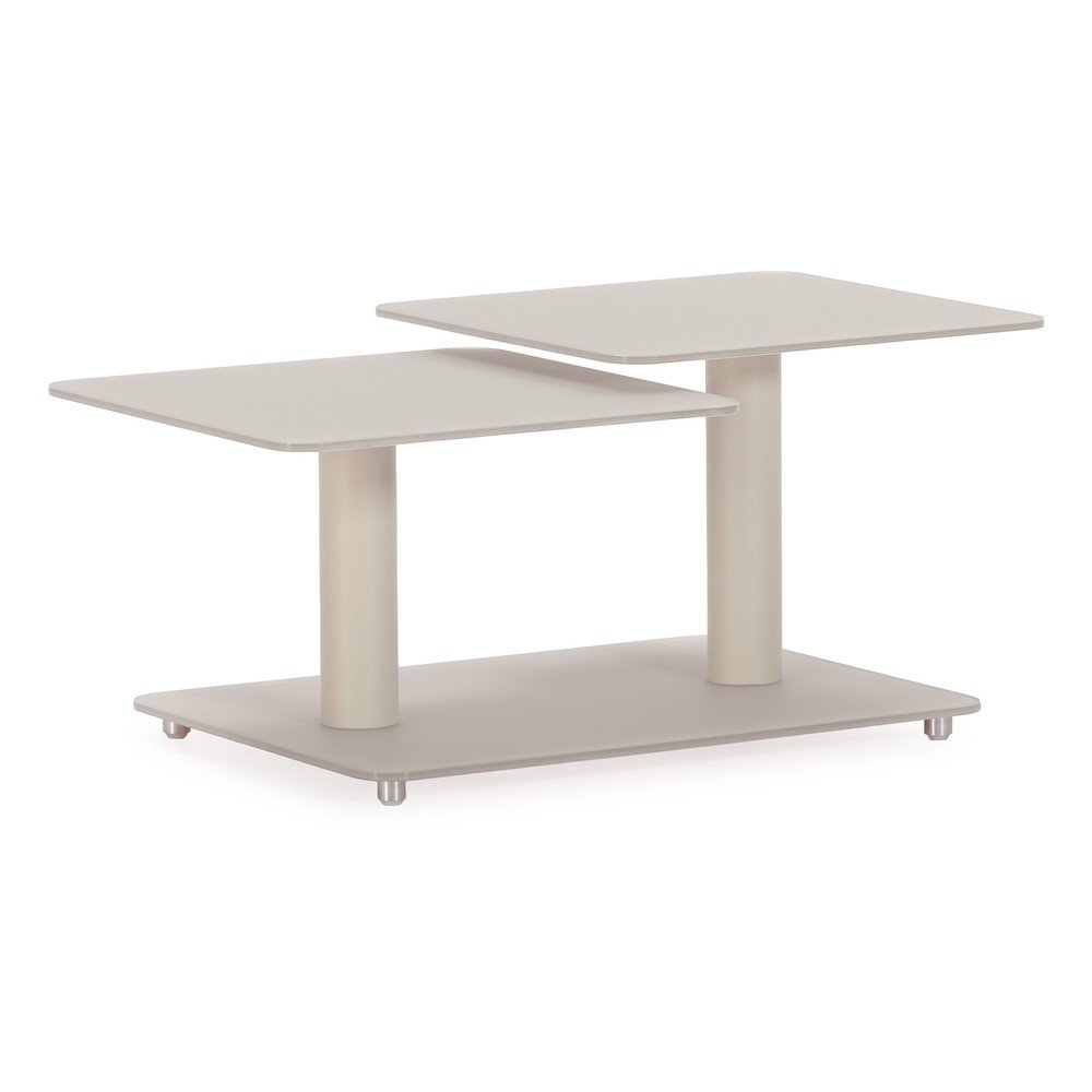 Krémszínű üveg dohányzóasztal 54x115 cm Elvi – Marckeric