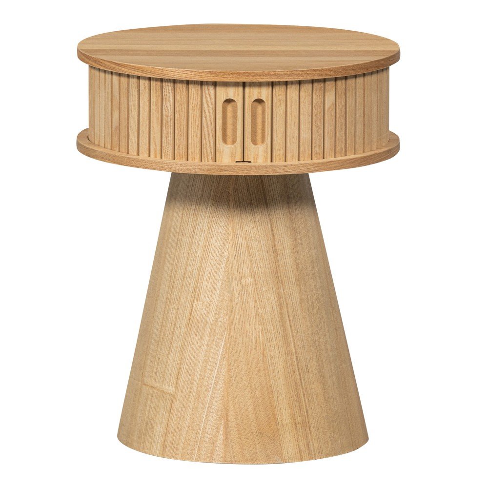 Natúr színű éjjeliszekrény borovi fenyő dekorral Karri – WOOOD