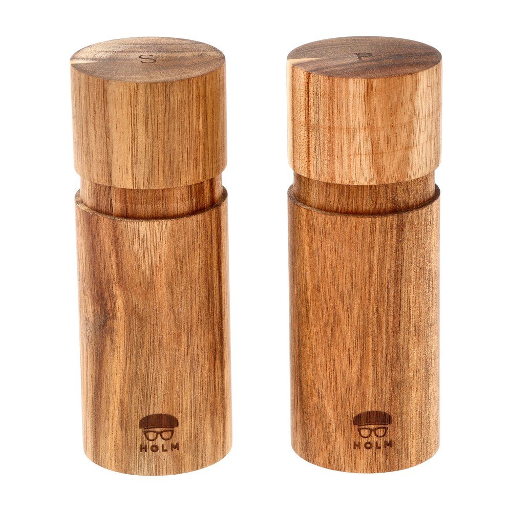 Natúr színű fa só- és borsőrlő szett 2 db-os – Holm