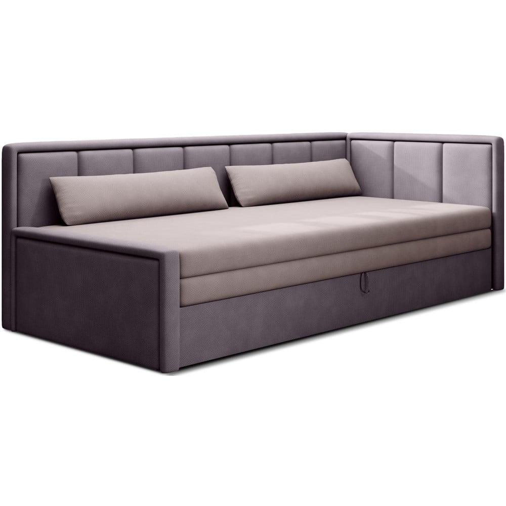 Rózsaszín zsenília kinyitható-tárolóhelyes kanapé 214 cm Fulgeo – ELTAP