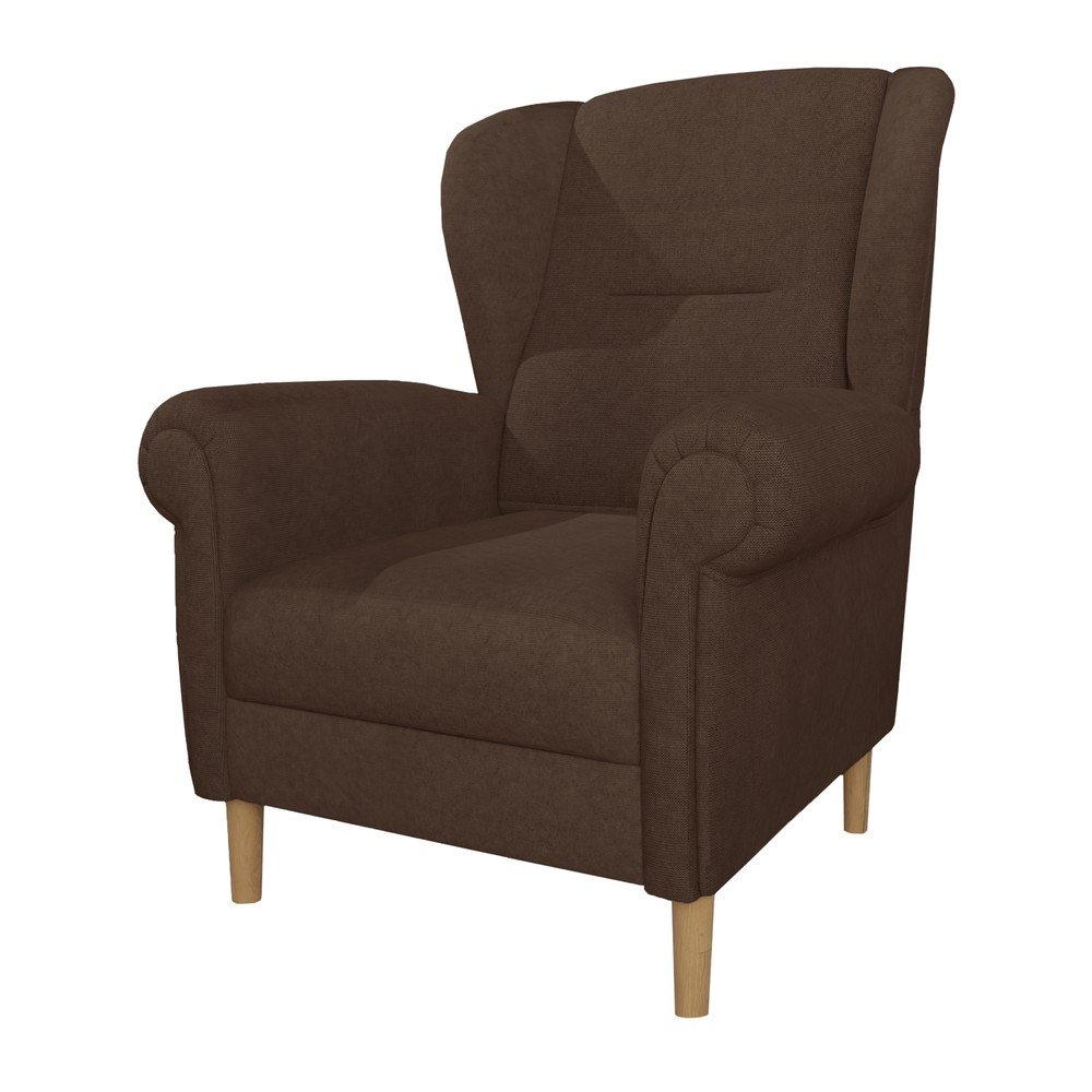 Sötétbarna füles fotel Swan – Ropez