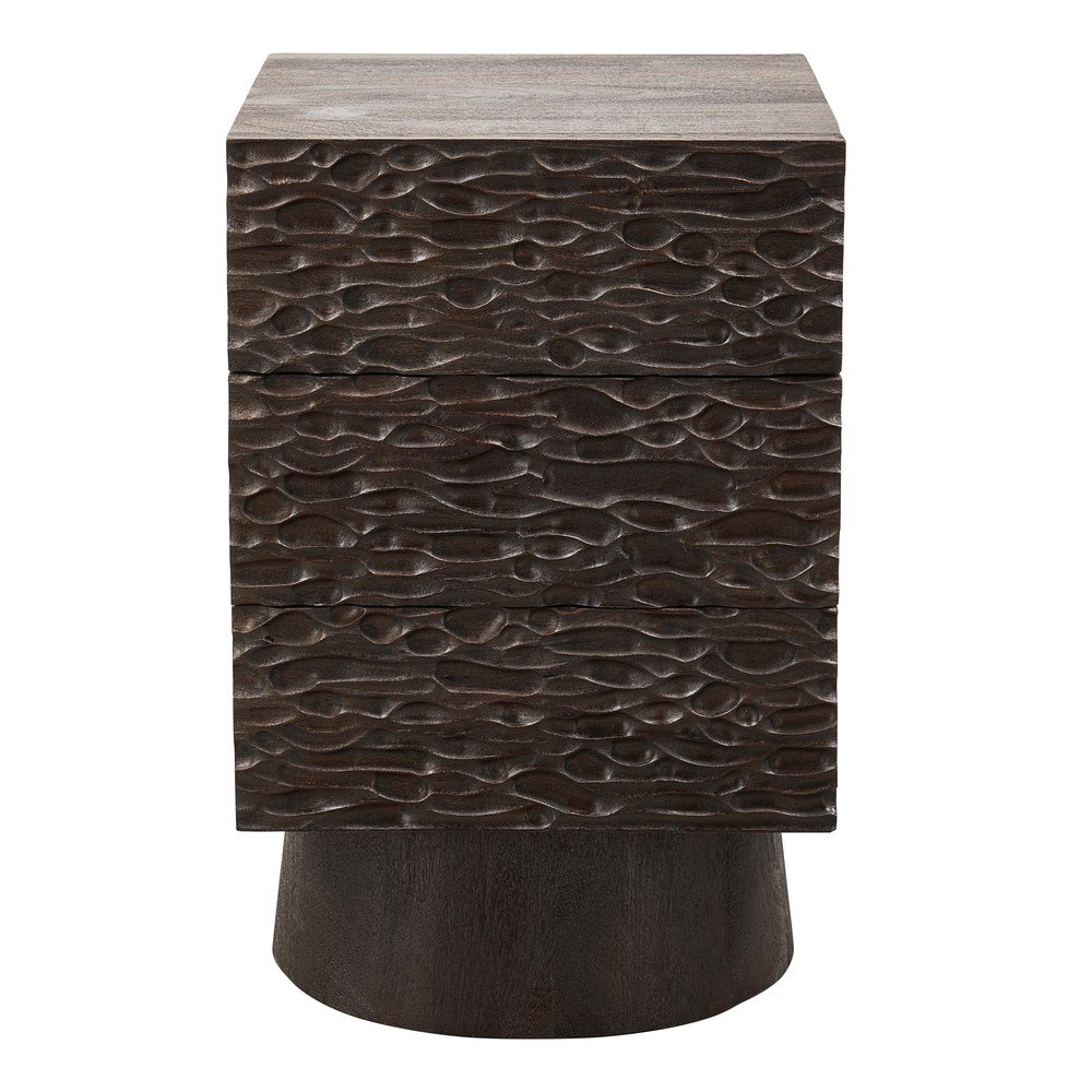 Sötétbarna mangófa éjjeliszekrény Crumble – WOOOD