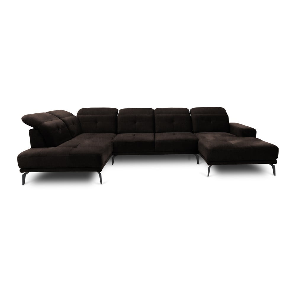 Sötétbarna sarokkanapé (bal oldali-U alakú) Bretan – ELTAP