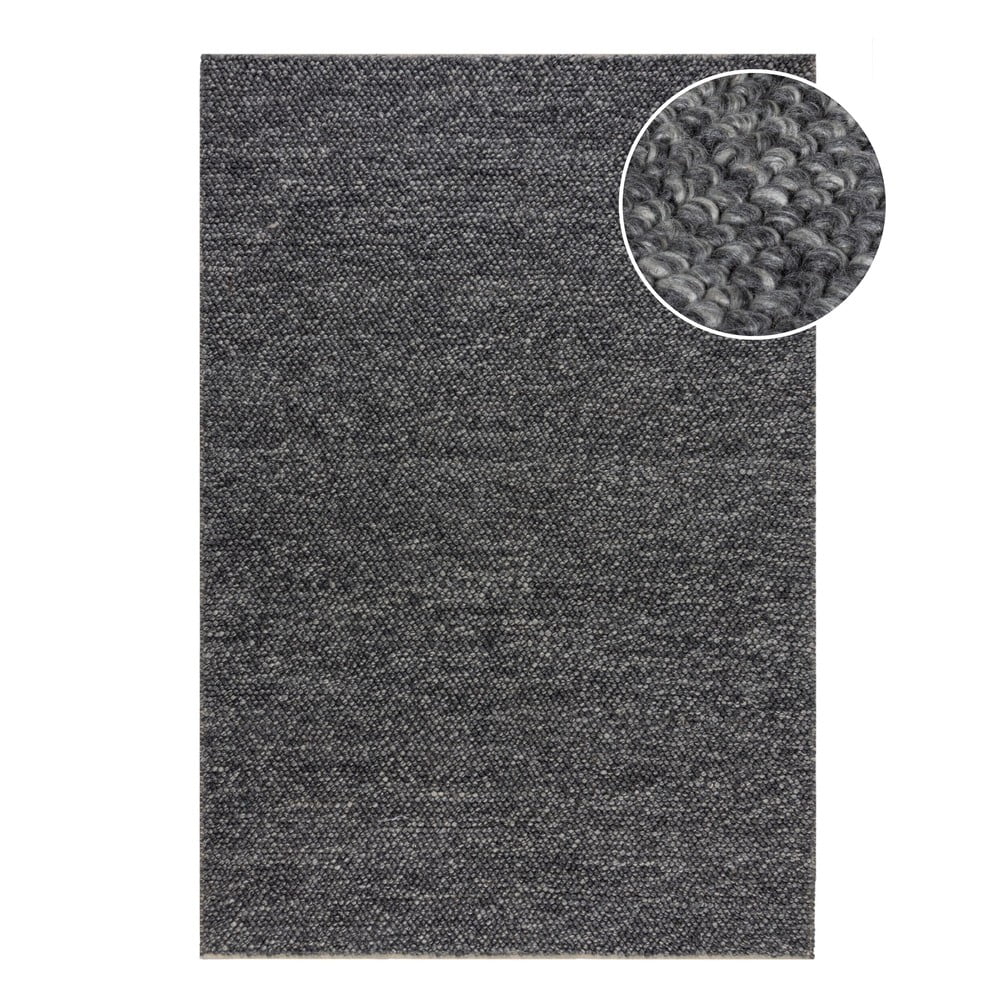 Sötétszürke kézi szövésű gyapjúkeverék szőnyeg 200x290 cm Minerals – Flair Rugs