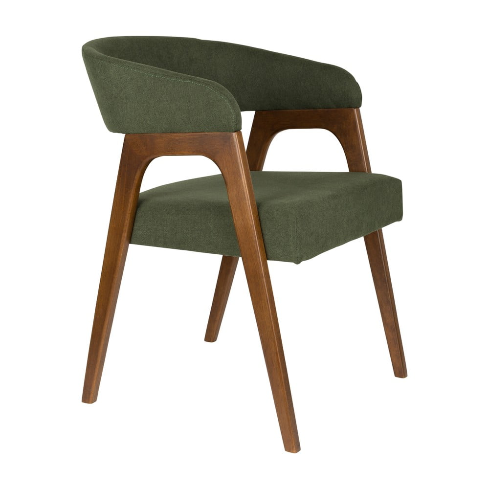 Sötétzöld kárpitozott karfás étkezőfotel Adamello – Dutchbone