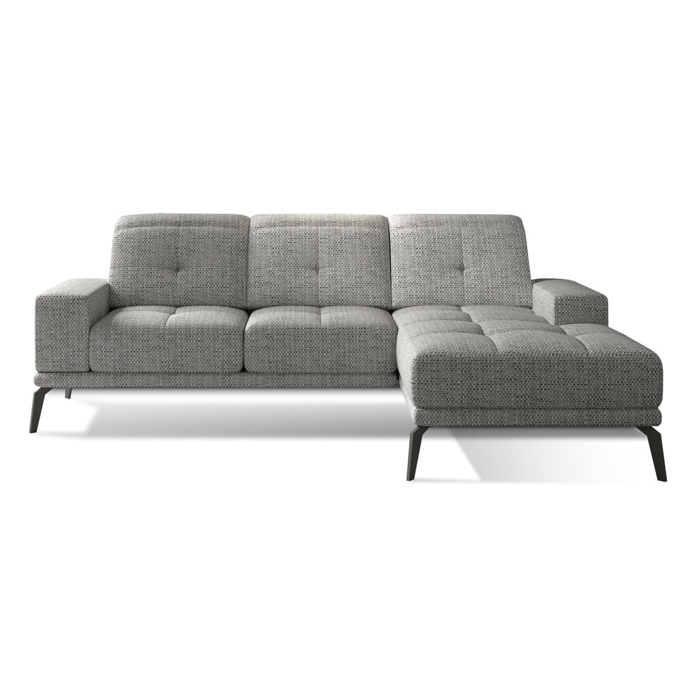 Szürke sarokkanapé (jobb oldali-heverő résszel) Torrense – ELTAP
