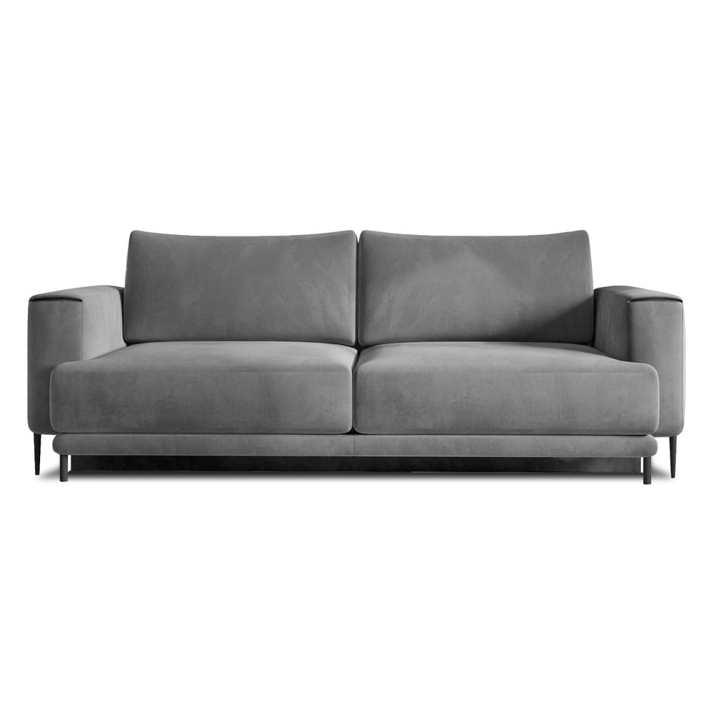 Szürkésbarna bársony kinyitható-tárolóhelyes kanapé 260 cm Dalia – ELTAP