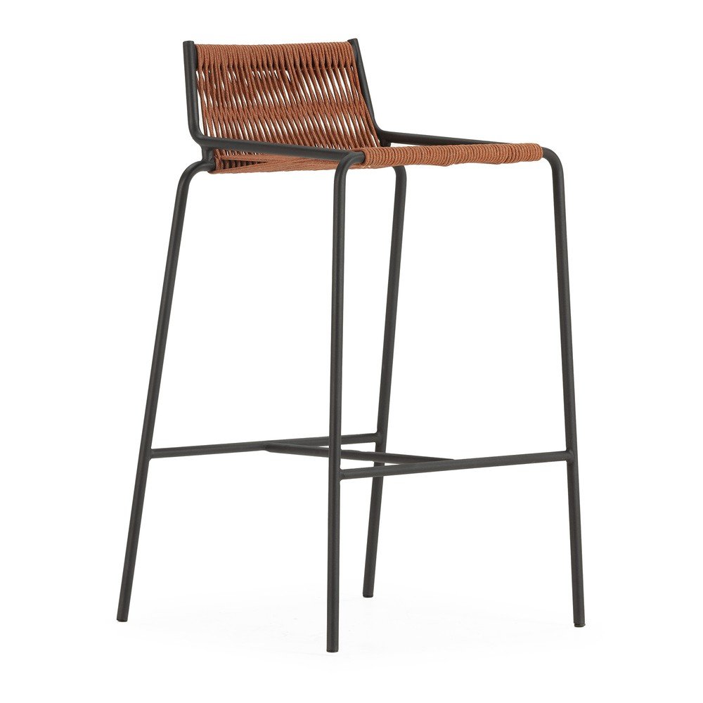 Terrakotta színű fém bárszék (ülésmagasság 65 cm) Emily – Marckeric