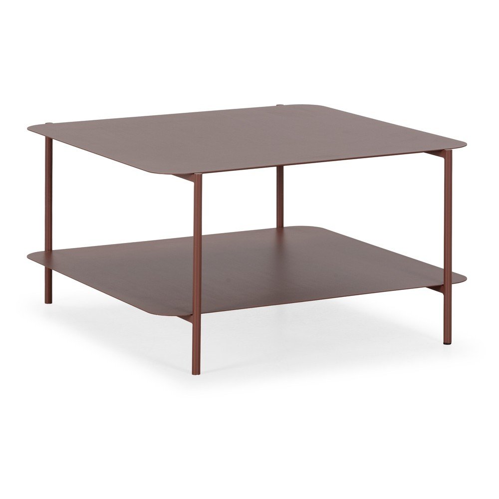 Terrakotta színű fém dohányzóasztal 70x73 cm Beatrix – MOME