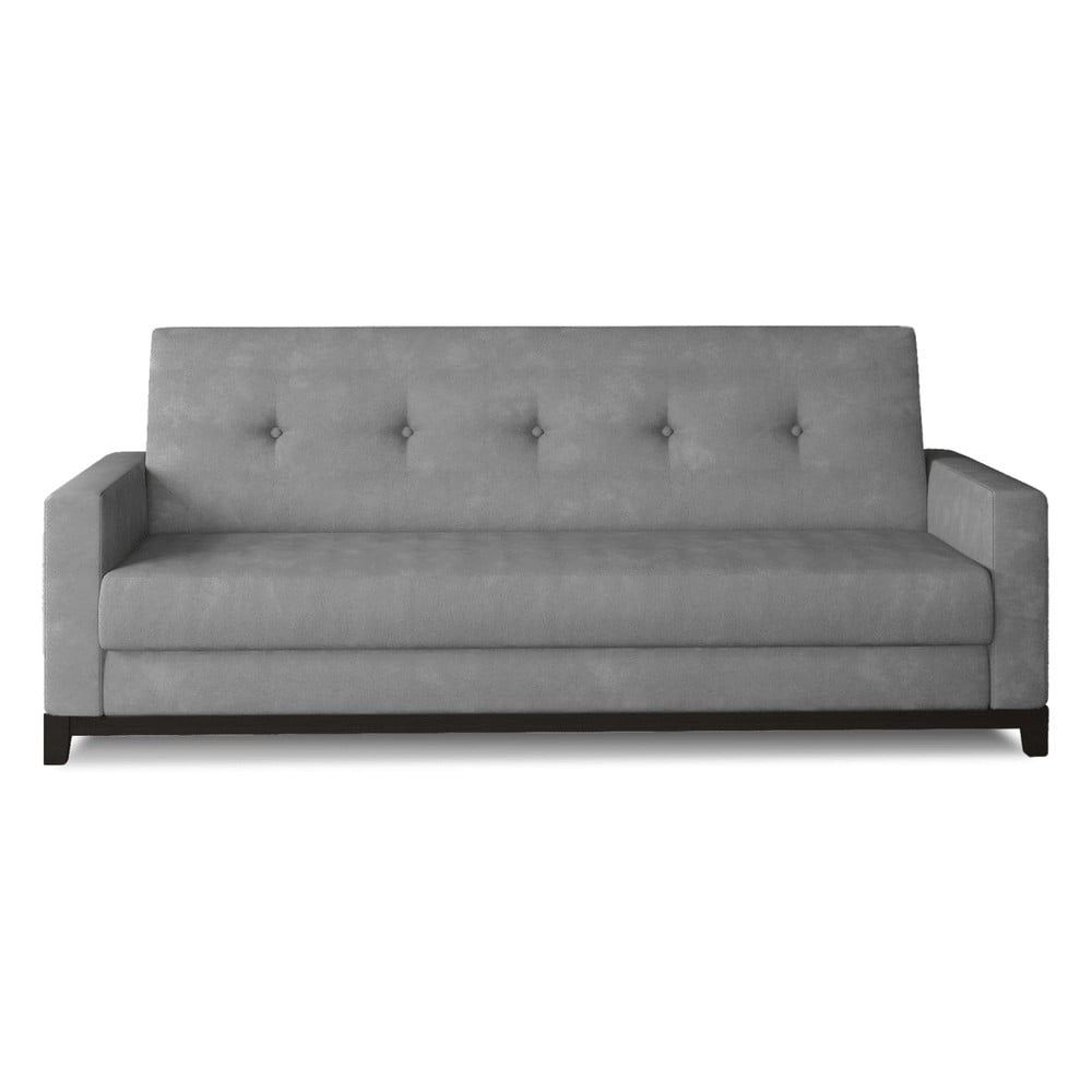 Világosszürke bársony kinyitható-tárolóhelyes kanapé 216 cm Selene – ELTAP