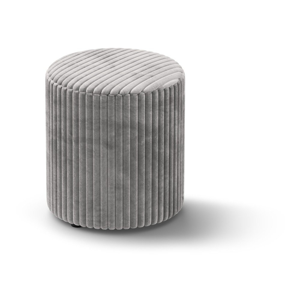 Világosszürke kordbársony puff Dia – Micadoni