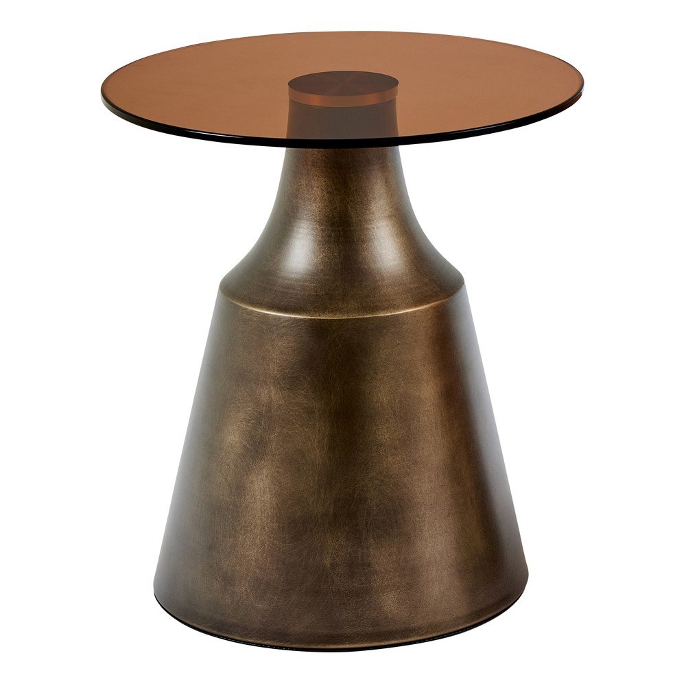 Barna acél kerek dohányzóasztal ø 45 cm Dunsley – Actona