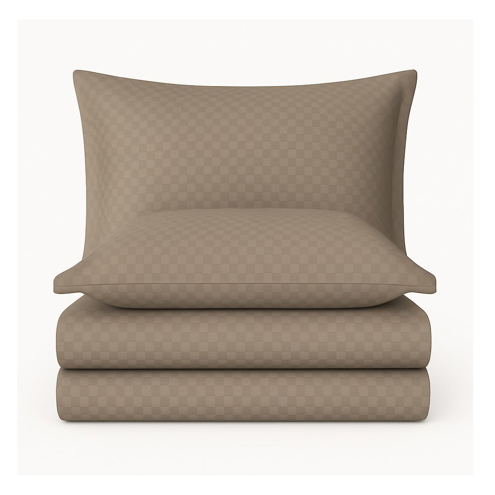 Barna egyszemélyes renforcé pamut ágyneműhuzat 140x200 cm Checkered – Mila Home Luxury