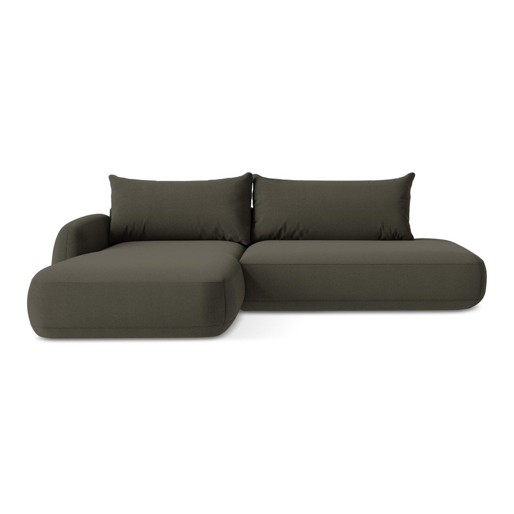 Barna kinyitható sarokkanapé (bal oldali-heverő résszel) Hale – Makamii